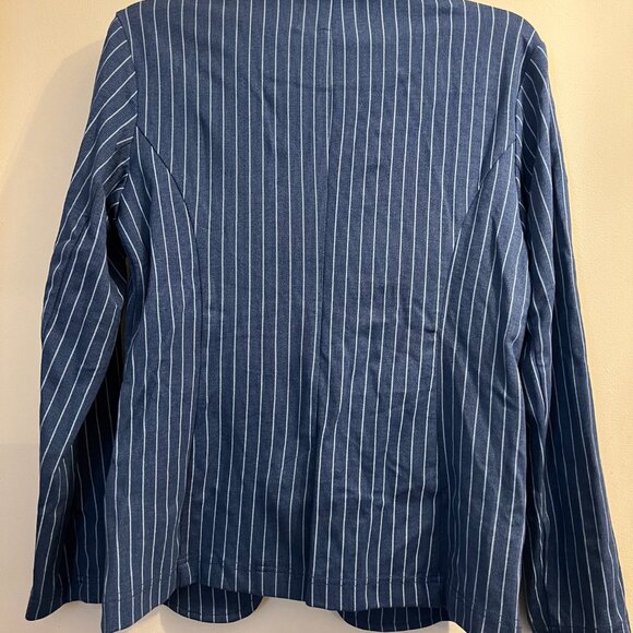 Betabrand Transcendent Blazer in Aegean Pinstripe - Size Large - Picture 5 of 7